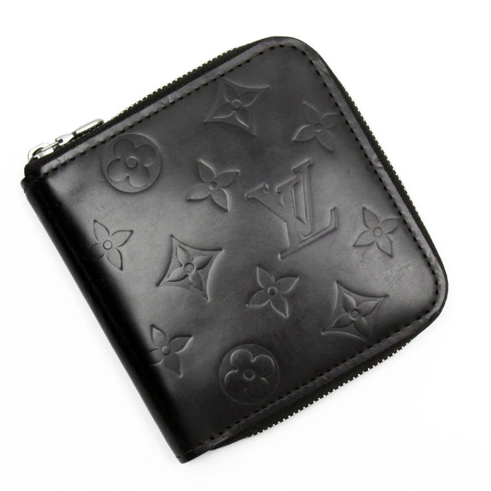 Louis Vuitton Bifold Wallet Monogram Glac Portefeuille Canvas Leather Black Gray